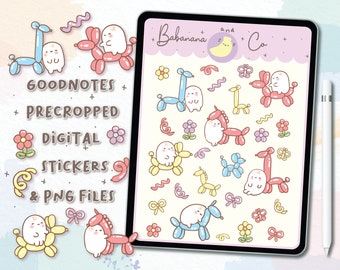 Love Ballon digital stickers | Goodnotes Stickers | Cute Hand Draw | Digits Stickers | planner | kawaii | precropped png
