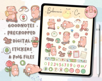 Lovely Day Digital Stickers | Goodnotes Stickers | Cute Hand Draw | Digits Stickers | Planner | Kawaii | Precropped PNG