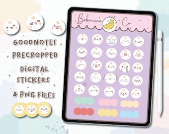Meine Stimmung digitale Aufkleber | Handgezeichnete Planer-Emotes (Goodnotes, PNG)