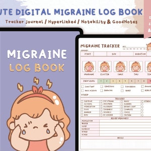 Migraine Tracker Book,Headache Log,Track Headache Symptoms&Severity,Instant Download,Template for Goodnotes,Notability,DigitalHyperlinkedPDF