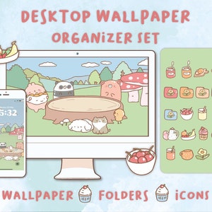 Picnic Day Desktop Wallpaper Organizer| Mac and Windows Organizer | Mac and Windows Desktop Folder Icons|Desktop Icons and Wallpapers
