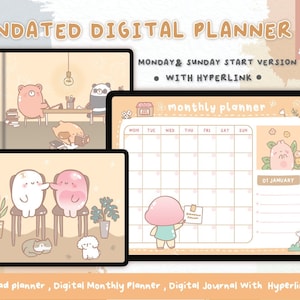Undated Digital planner, Goodnotes planner, iPad planner, Notability planner, Undated Goodnotes Planner, Digital calendar