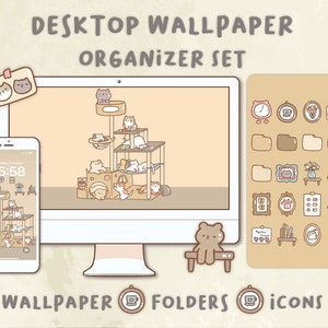 Cute Cats Desktop Wallpaper Organizer| Mac and Windows Organizer | Mac and Windows Desktop Folder Icons|Desktop Icons and Wallpapers