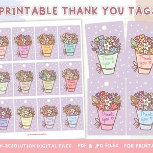 Printable Thank You Tags, Printable Gift Tags, Thank You Card Printable ...