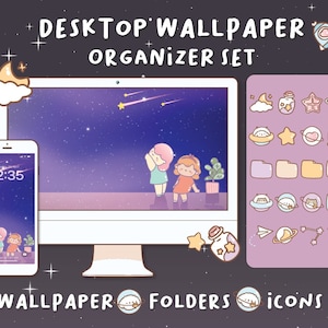 Star Night Desktop Wallpaper Organizer| Mac and Windows Organizer | Mac and Windows Desktop Folder Icons|Desktop Icons and Wallpapers