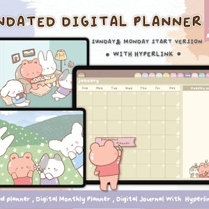 Undated Digital planner, Goodnotes planner, iPad planner, Notability planner, Undated Goodnotes Planner, Digital calendar