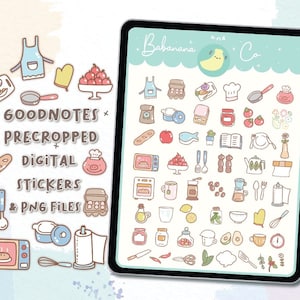 Cooking icons digital stickers | Goodnotes Stickers | Cute Hand Draw | digits stickers , planner | kawaii | precropped png