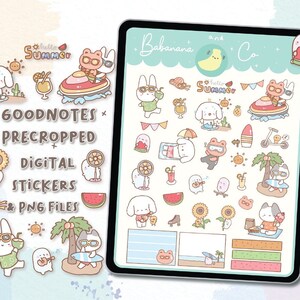 Summer Time Digital Stickers Goodnotes Stickers Cute Hand Draw Digits ...