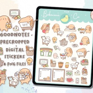 Cute Hand Drawn Grocery Day Digital Stickers | Goodnotes Stickers ...