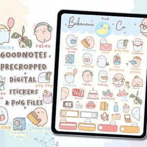 Cute Daily Life digital stickers | Goodnotes Stickers | Cute Hand Draw | digits stickers , planner | kawaii | precropped png