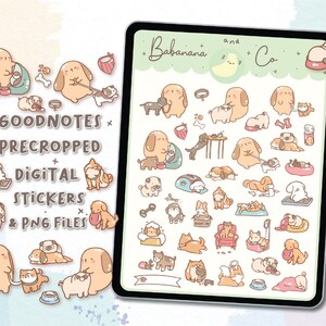 Dog Life digital stickers | Goodnotes Stickers | Cute Hand Draw | Digits Stickers | planner | kawaii | precropped png