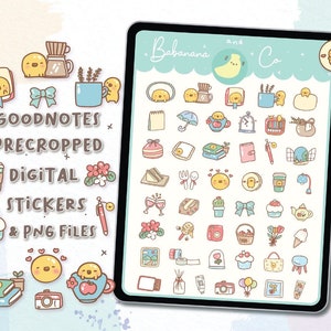 Cute Icons  digital stickers | Goodnotes Stickers | Cute Hand Draw | digits stickers , planner | kawaii | precropped png