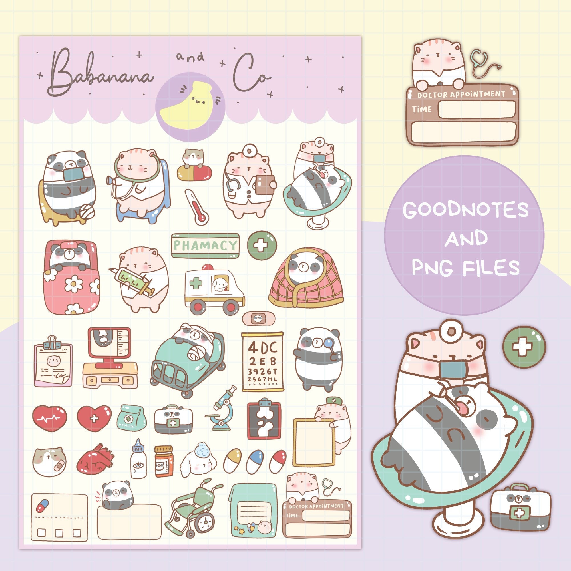Sticker Notes Medical Medical Digital Stickers | Goodnotes Stickers | Cute Hand Draw | Digits ...