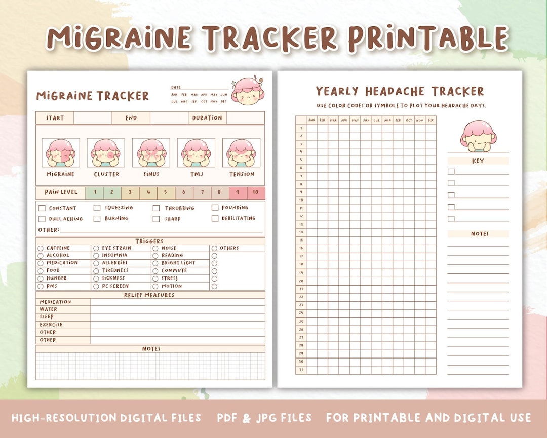 migraine-tracker-printable-headache-log-track-headache-symptoms-severity-migraine-record-bullet-journal-planner-pdf-instant-download-etsy