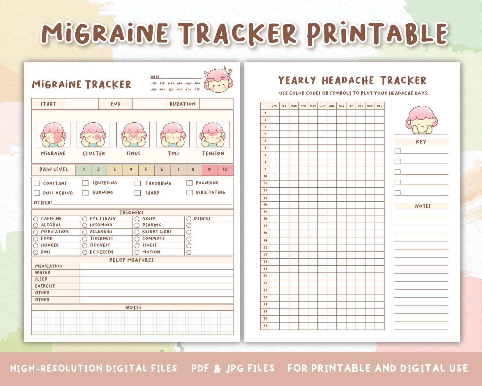 Migraine Tracker Printable,headache Log,track Headache Symptoms & Severity, migraine Record,bullet Journal/planner Pdf,instant Download - Etsy migraine-tracker-printable-headache-log-track-headache-symptoms-severity-migraine-record-bullet-journal-planner-pdf-instant-download-etsy