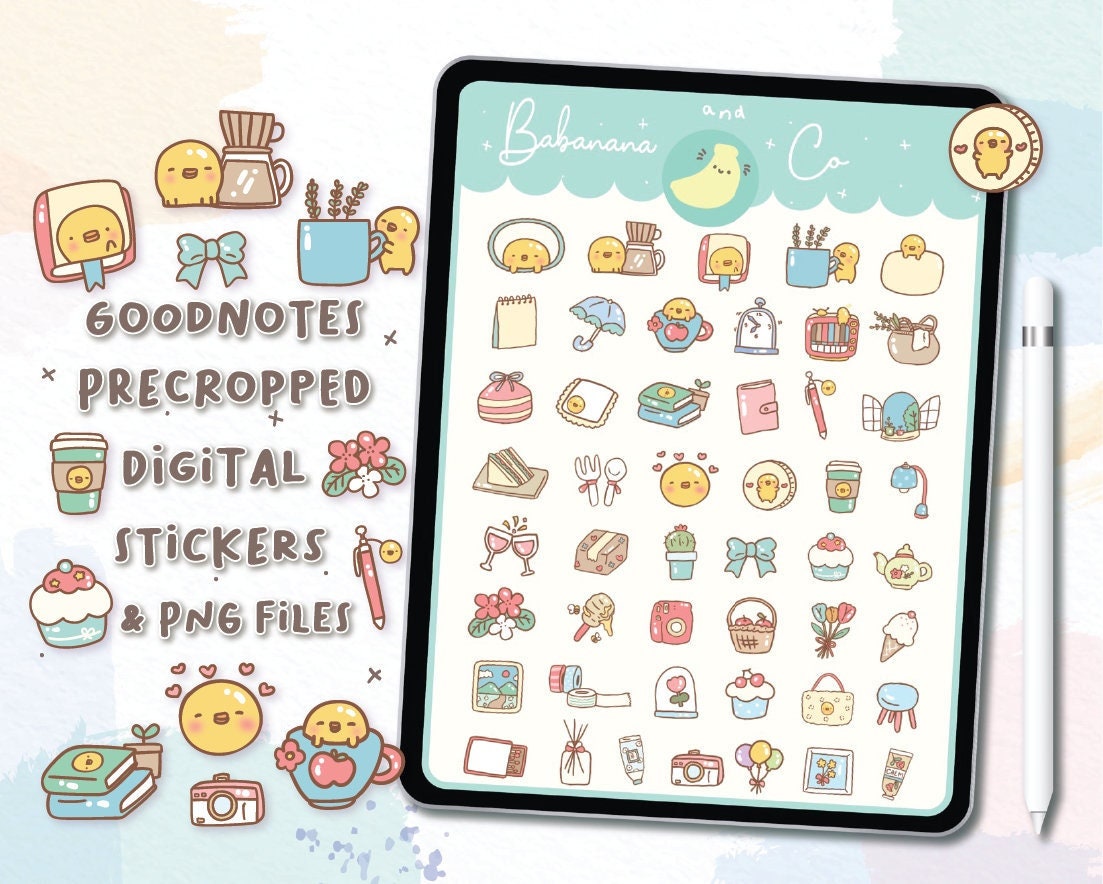 Cute Icons Digital Stickers | Goodnotes Stickers | Cute Hand Draw ...