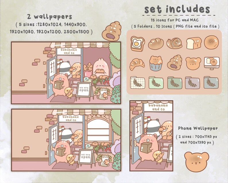 Bakery Shop Desktop Wallpaper Organizer| Mac and Windows Organizer ...