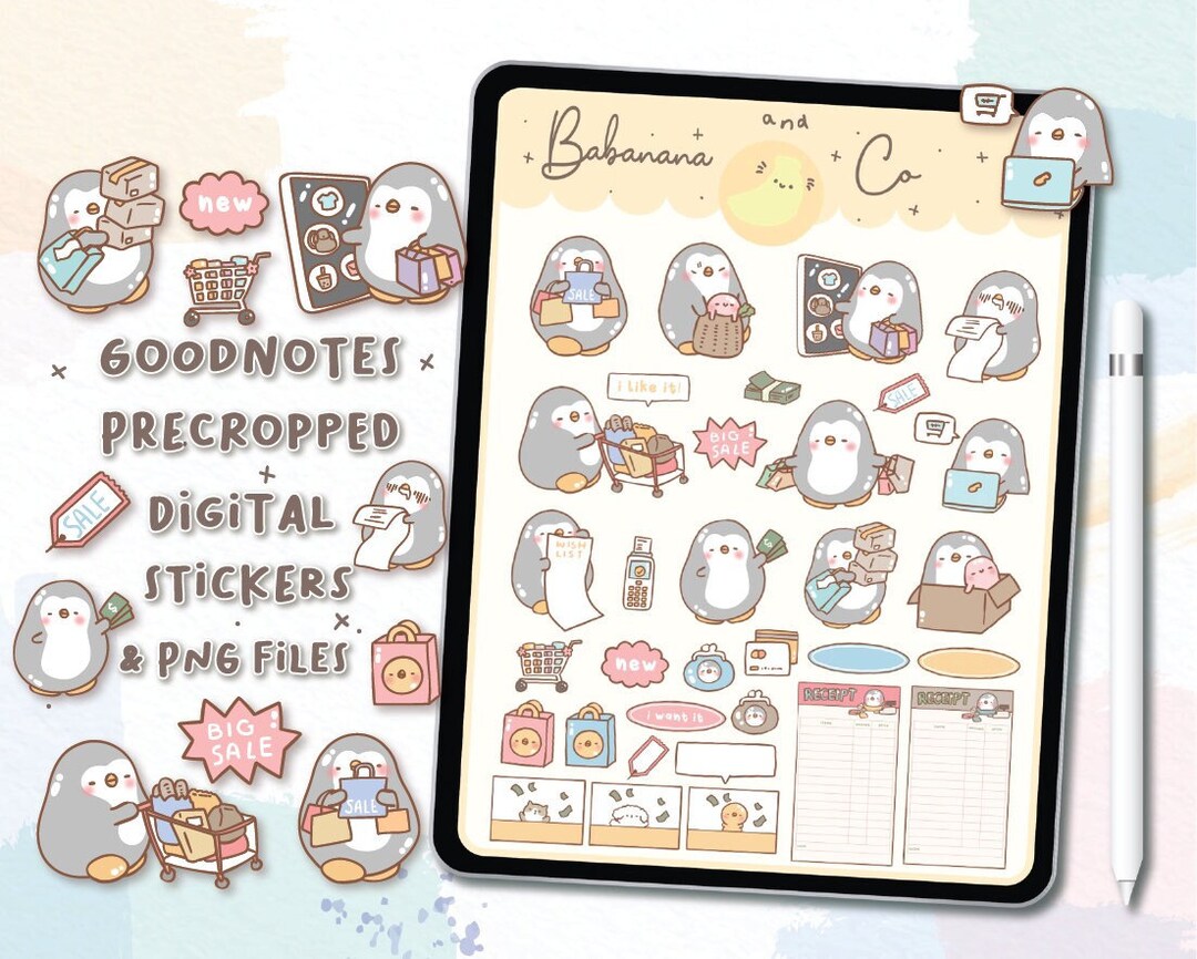 Shopping Digital Stickers | Goodnotes Stickers | Cute Hand Draw ...