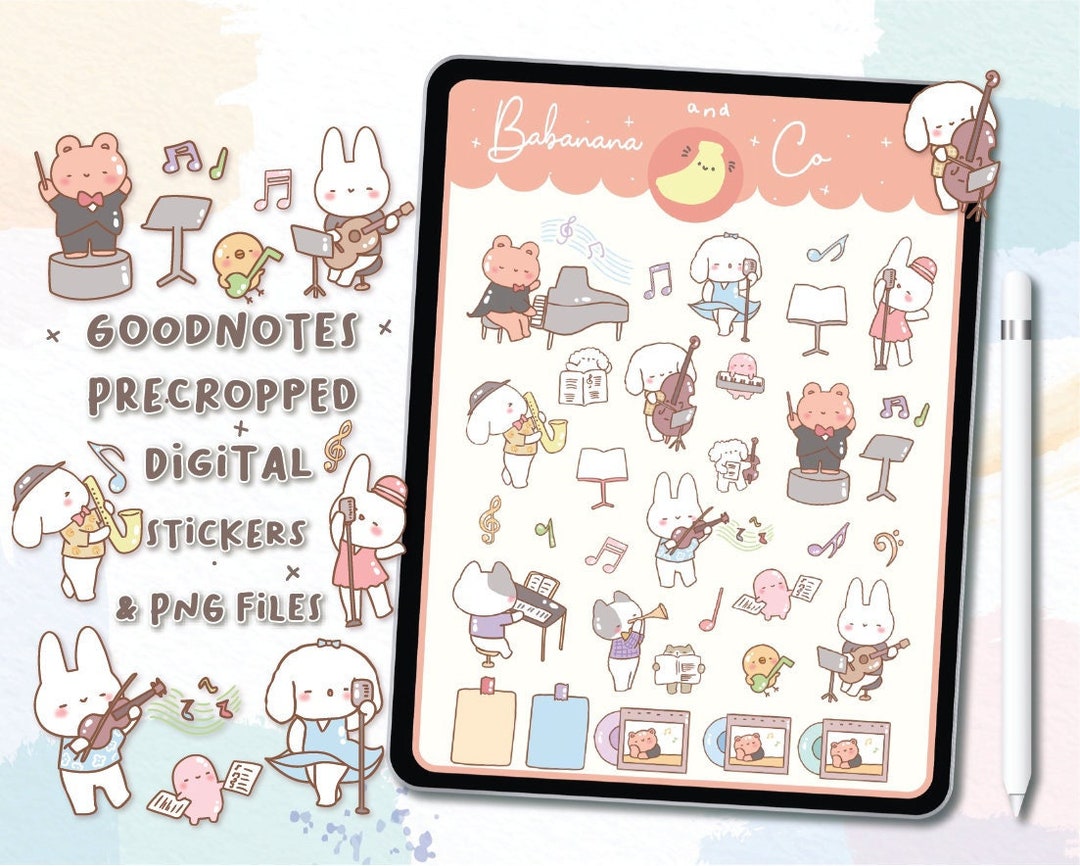 Cute Music Digital Stickers | Goodnotes Stickers | Cute Hand Draw ...