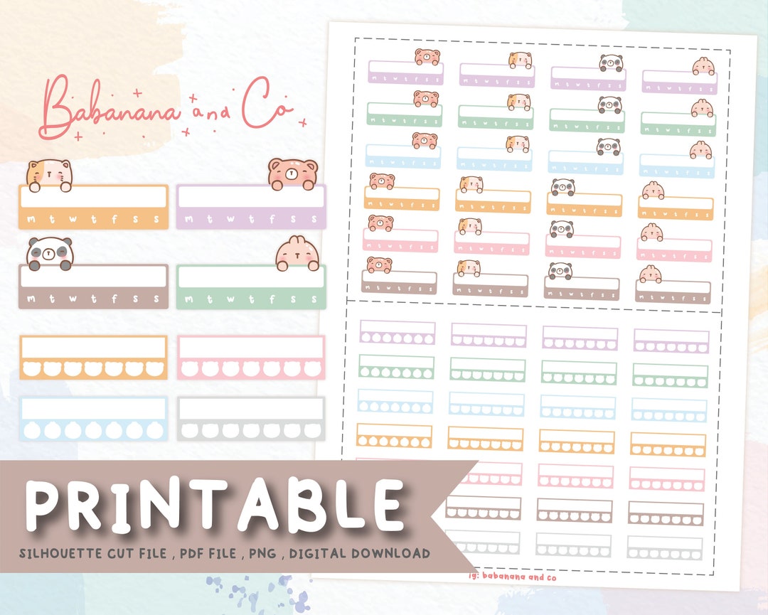 Mini Tracker,digital Stickers,hand Drawn Design,printable Stickers ...