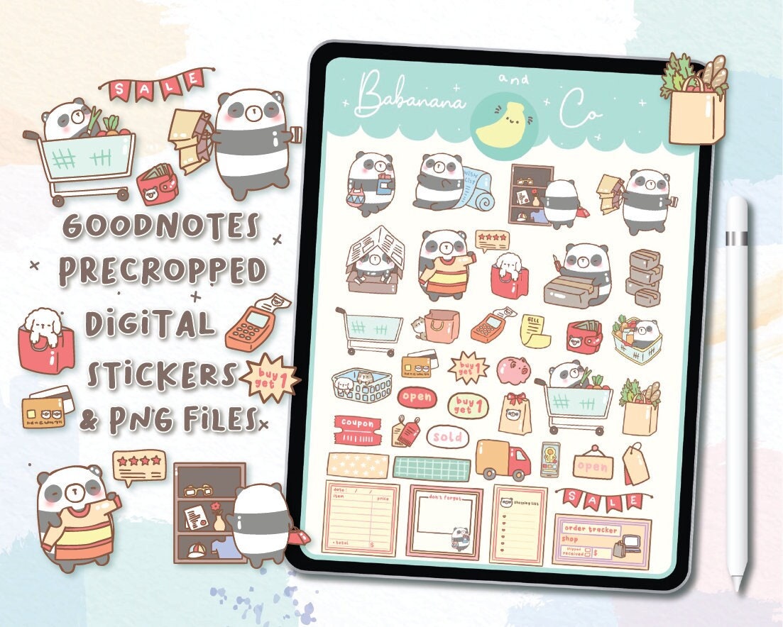 Shop Day Digital Stickers | Goodnotes Stickers | Cute Hand Draw ...