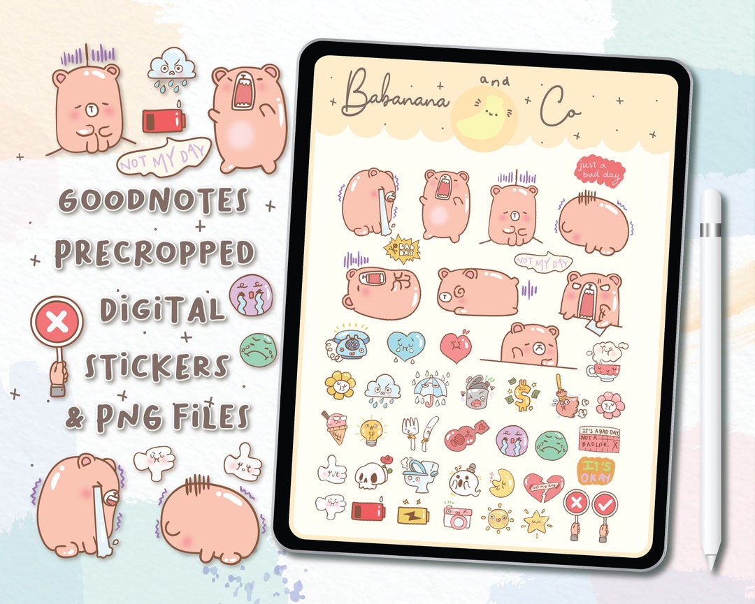 Cute Not My Day Digital Stickers | Goodnotes Stickers | Cute Hand Draw ...