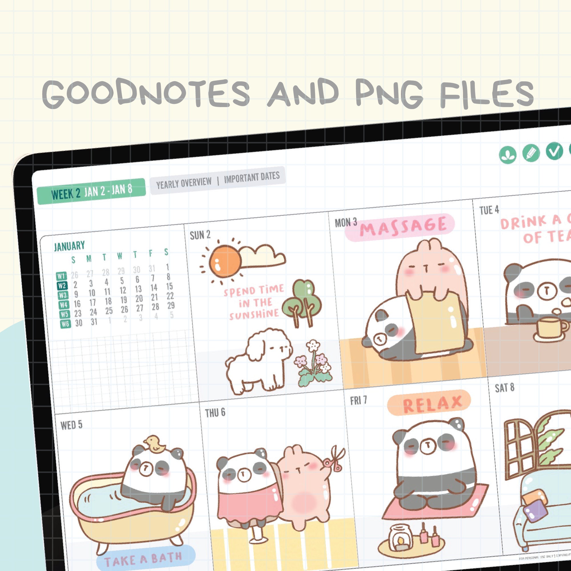 Self Care Digital Stickers | Goodnotes Stickers | Cute Hand Draw ...