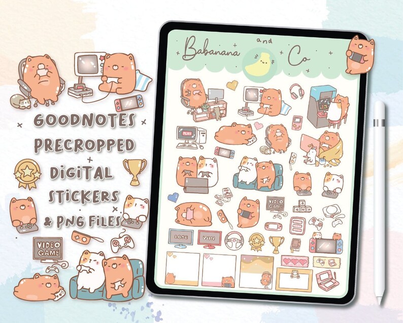 Cute Hand Drawn Game Day Digital Stickers | Goodnotes Stickers | Digits ...