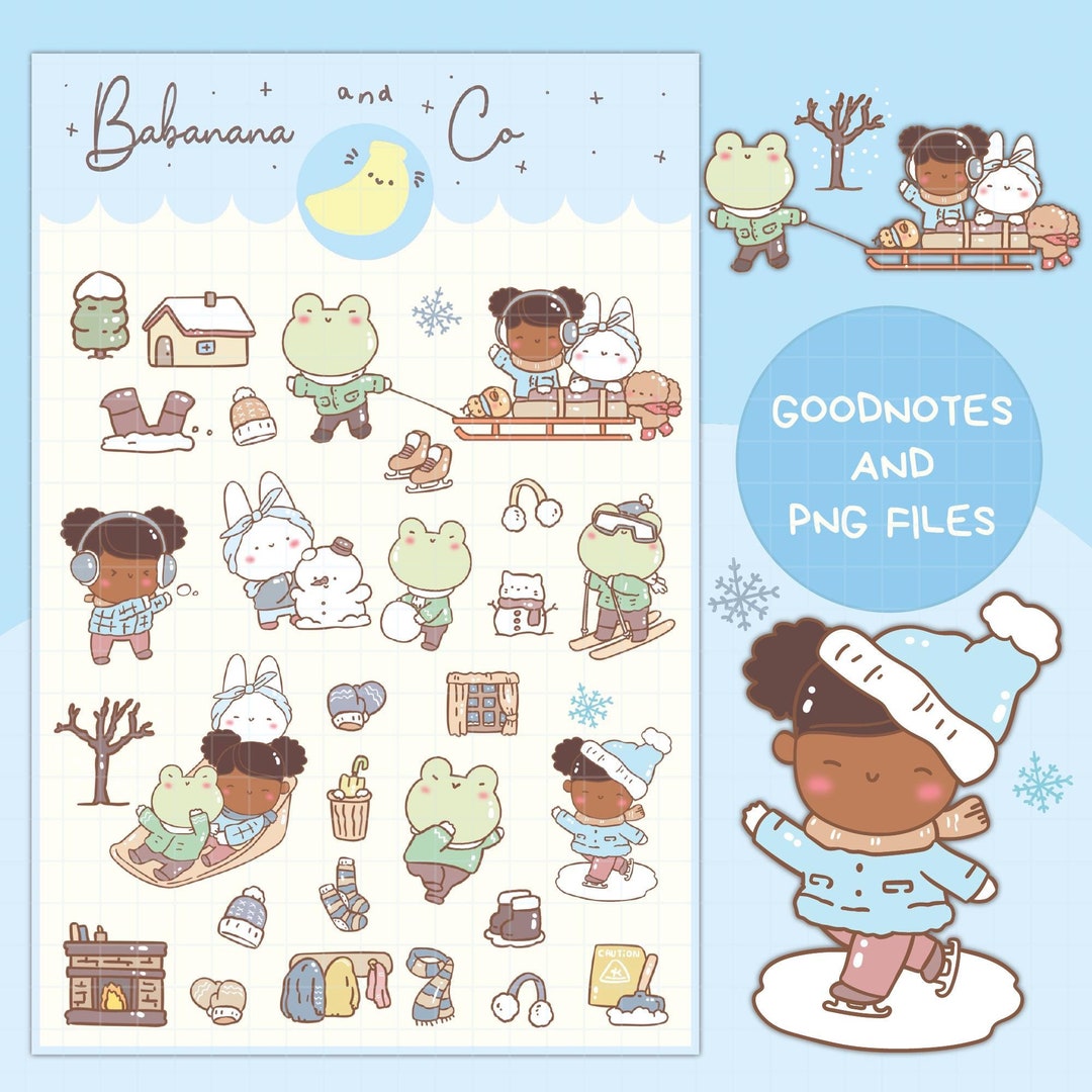 Winter Digital Stickers | Goodnotes Stickers | Cute Hand Draw | Digits ...