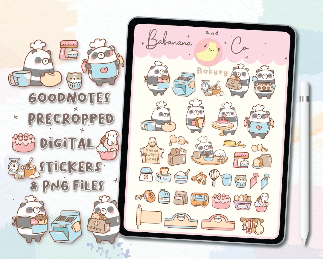 Bakery Digital Stickers | Goodnotes Stickers | Cute Hand Draw | Digits ...