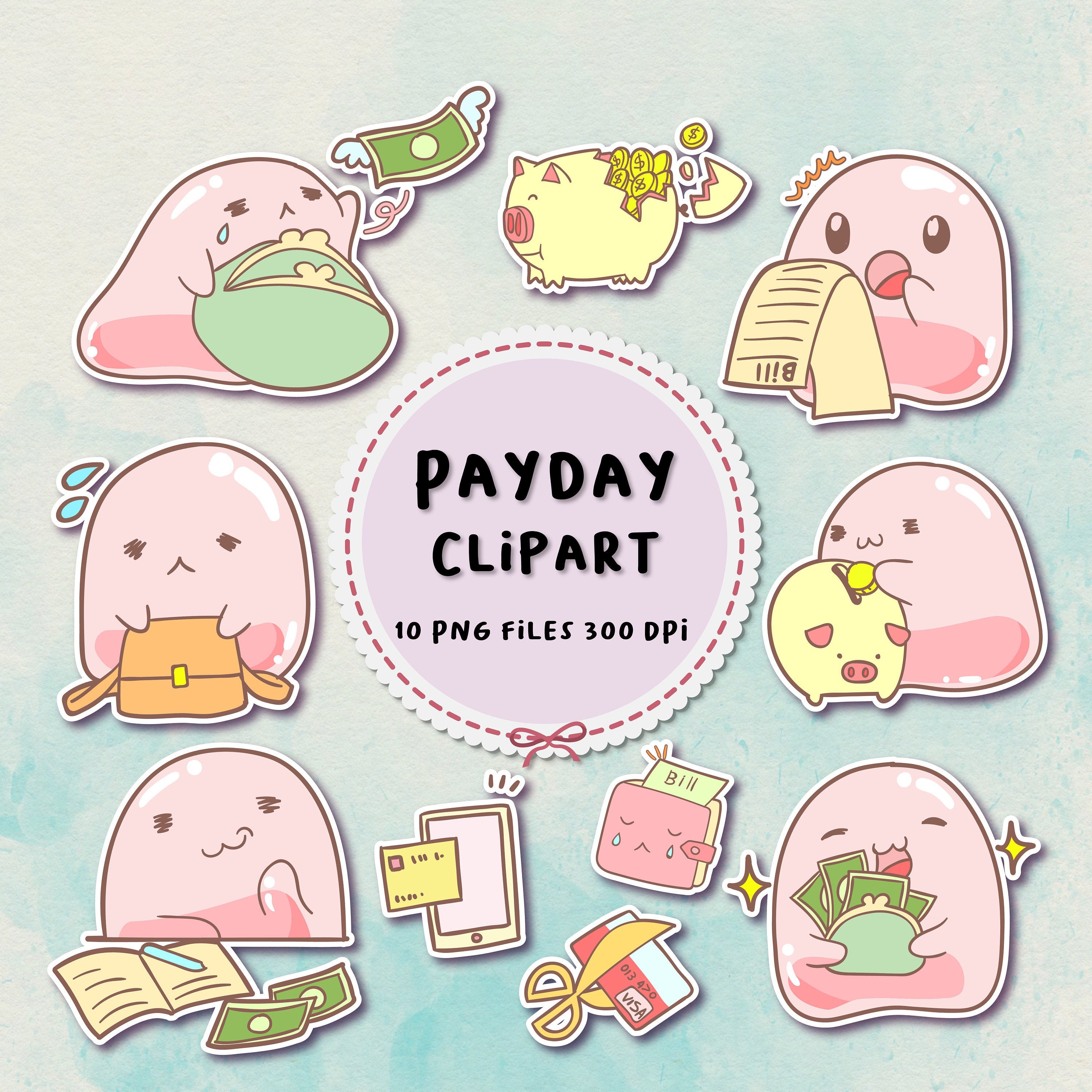 Payday Clipart Cute Girl Clipart Planner Stickers Etsy