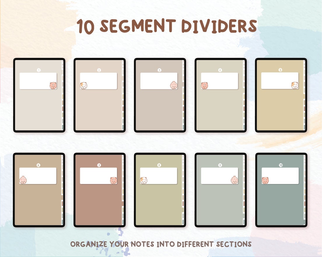 Cute Digital Note Taking Template, Hyperlinked Tabs for Goodnotes ...