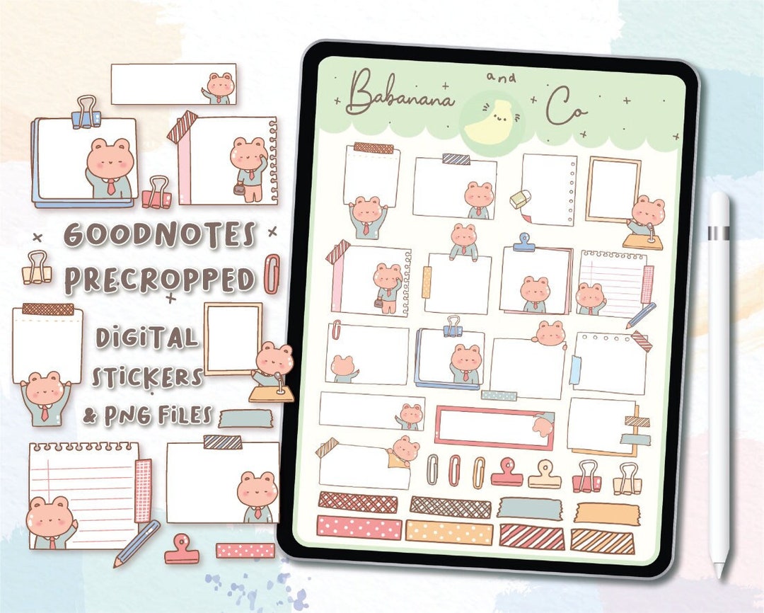 Memo Sheets Digital Stickers Goodnotes Stickers Cute Hand Draw Digits