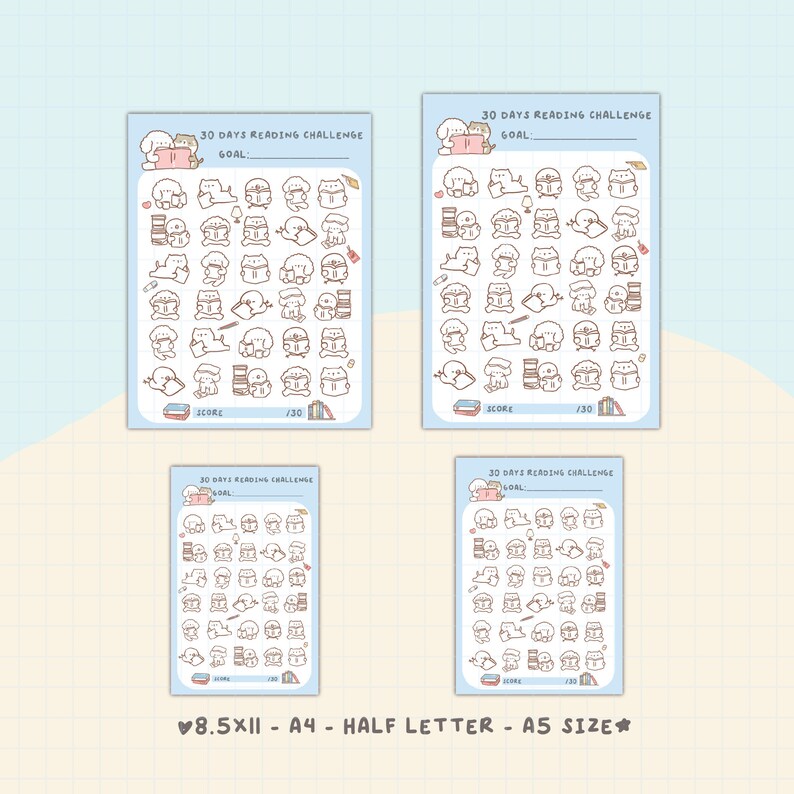 30 Day Challenge Printable | Reading Tracker | Progress Tracker|book ...