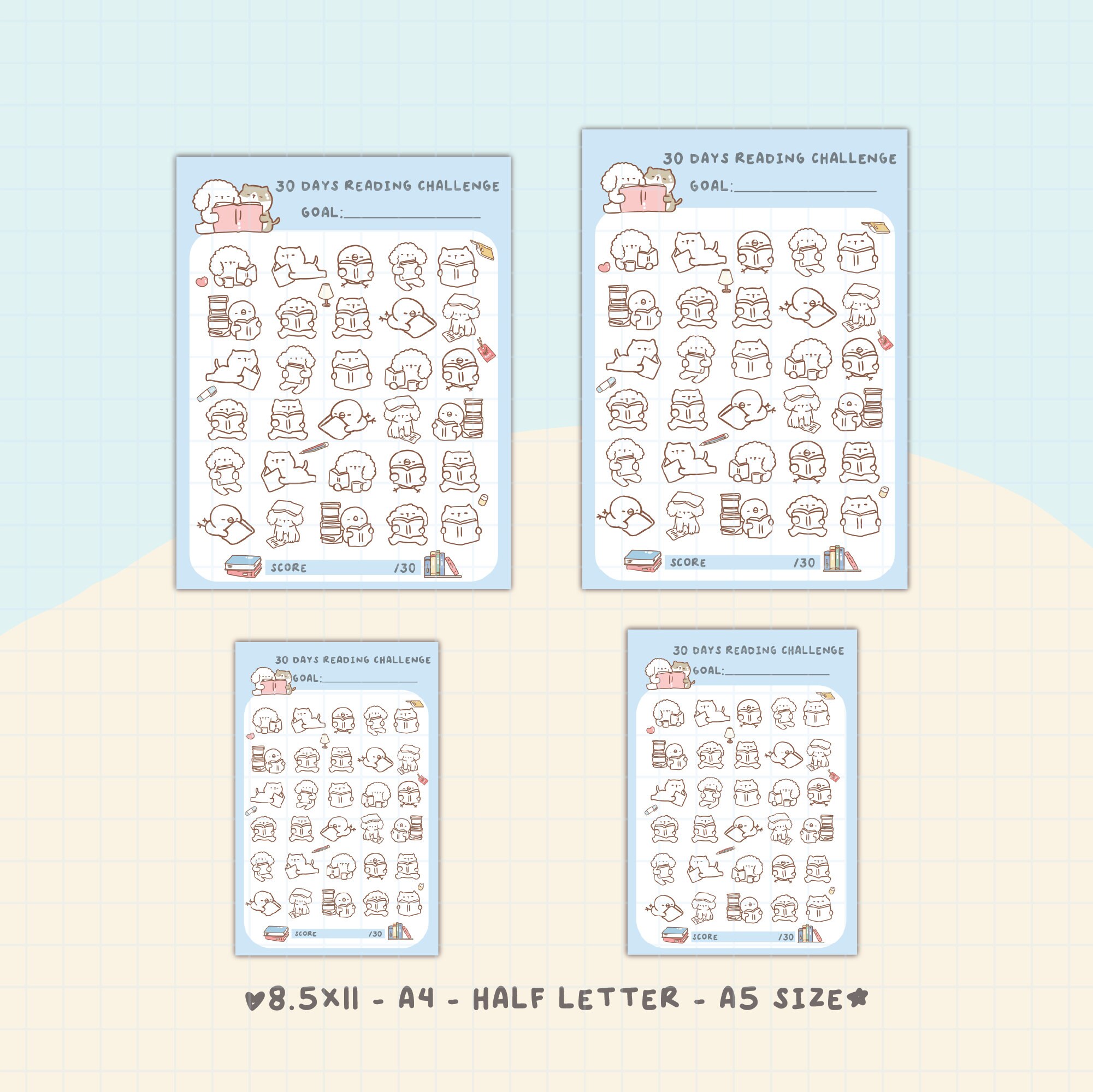 30 Day Challenge Printable | Reading Tracker | Progress Tracker|book ...
