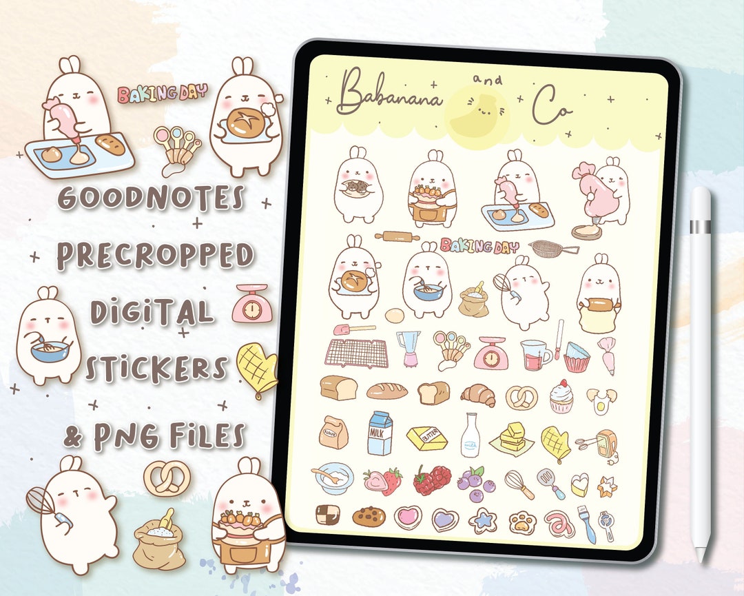 Baking Digital Stickers | Goodnotes Stickers | Cute Hand Draw | Digits ...