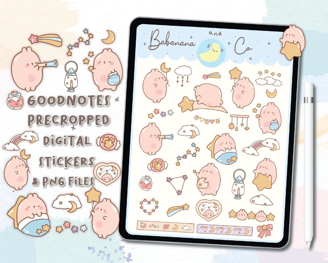 Cute Star Digital Stickers | Goodnotes Stickers | Cute Hand Draw ...