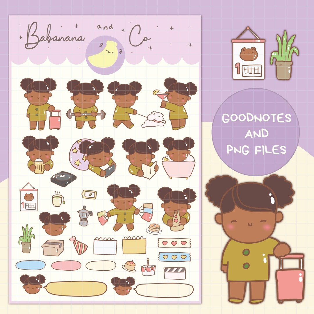 Cute Hand Drawn Every Day Digital Stickers | Goodnotes Stickers | Cute ...