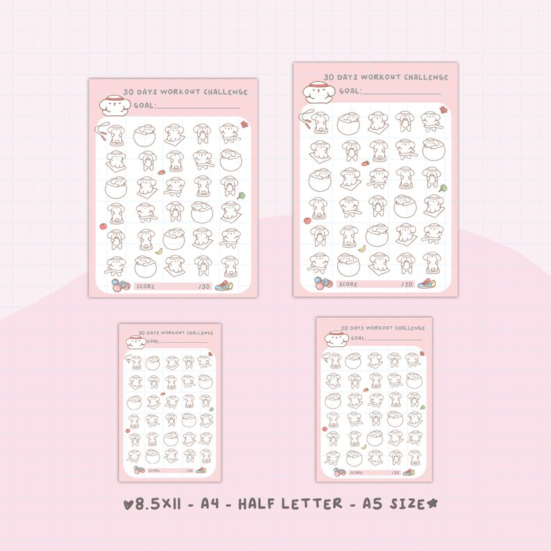 30 Day Challenge Printable | Workout Tracker | Fitness Goals ...