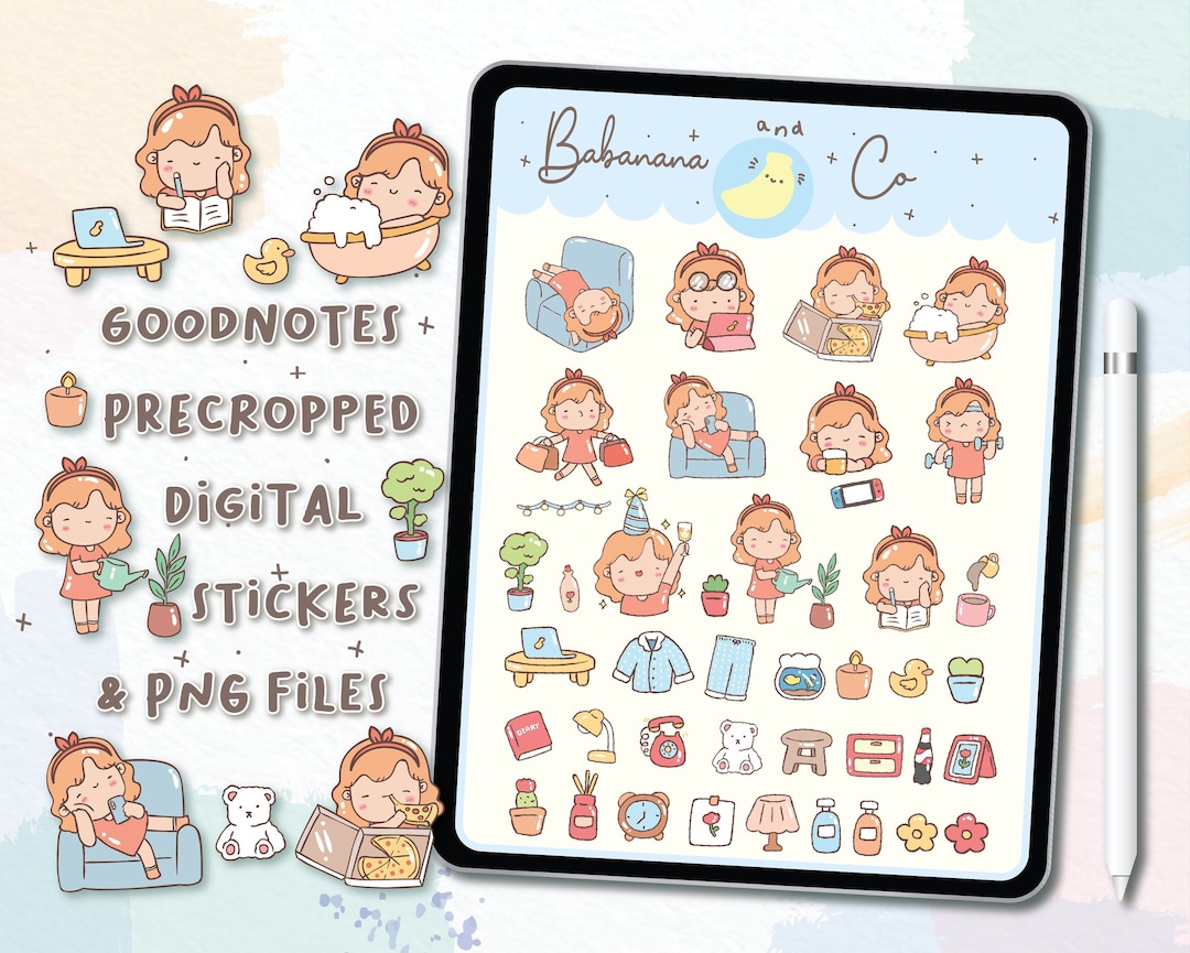 Cute Daily Life Digital Stickers | Goodnotes Stickers | Cute Hand Draw ...