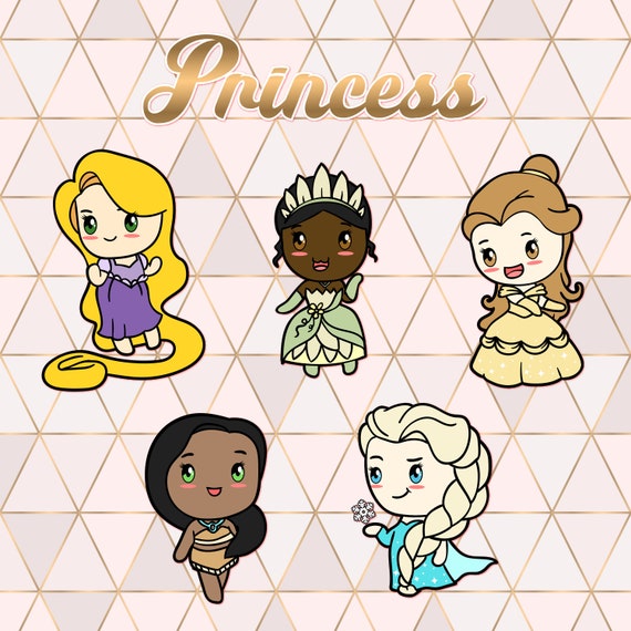 pics Disegni Principesse Disney Kawaii principessa digital clipart principesse disney piccola etsy