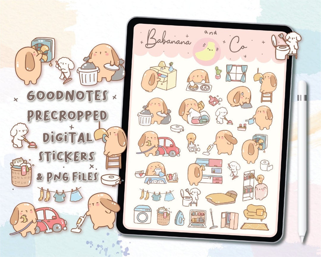 Clean Day Digital Stickers | Goodnotes Stickers | Cute Hand Draw ...