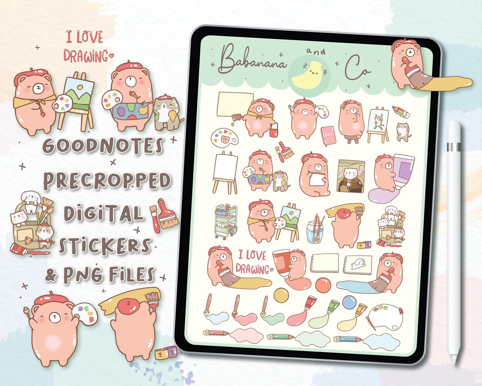 Drawing Stickers | Goodnotes Stickers | Cute Hand Draw | Digits ...