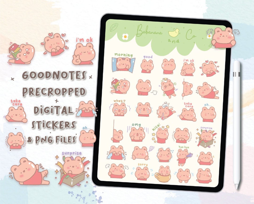 Cute Bear Digital Stickers | Goodnotes Stickers | Cute Hand Draw ...