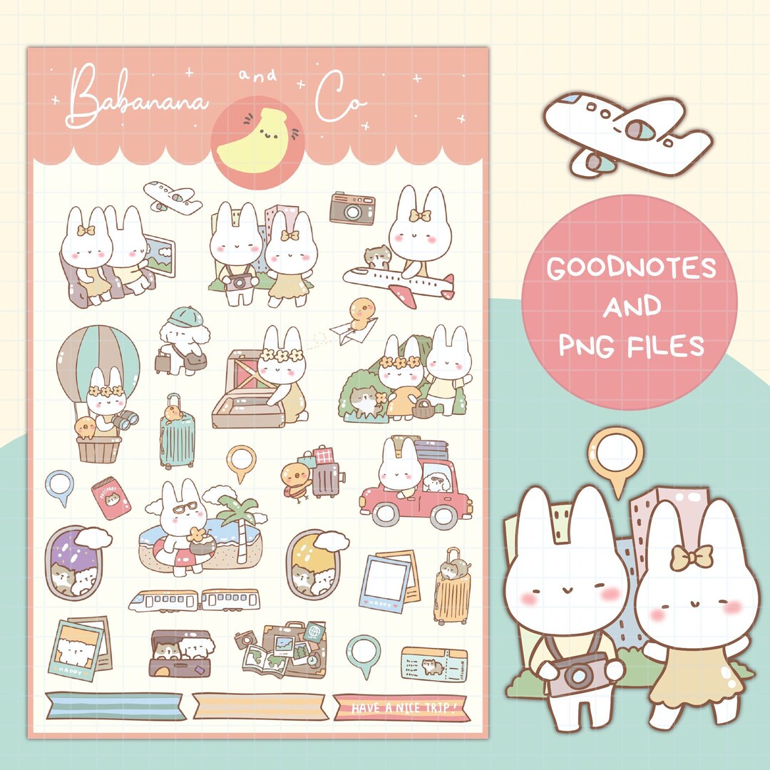 Vacation Digital Stickers | Goodnotes Stickers | Cute Hand Draw ...