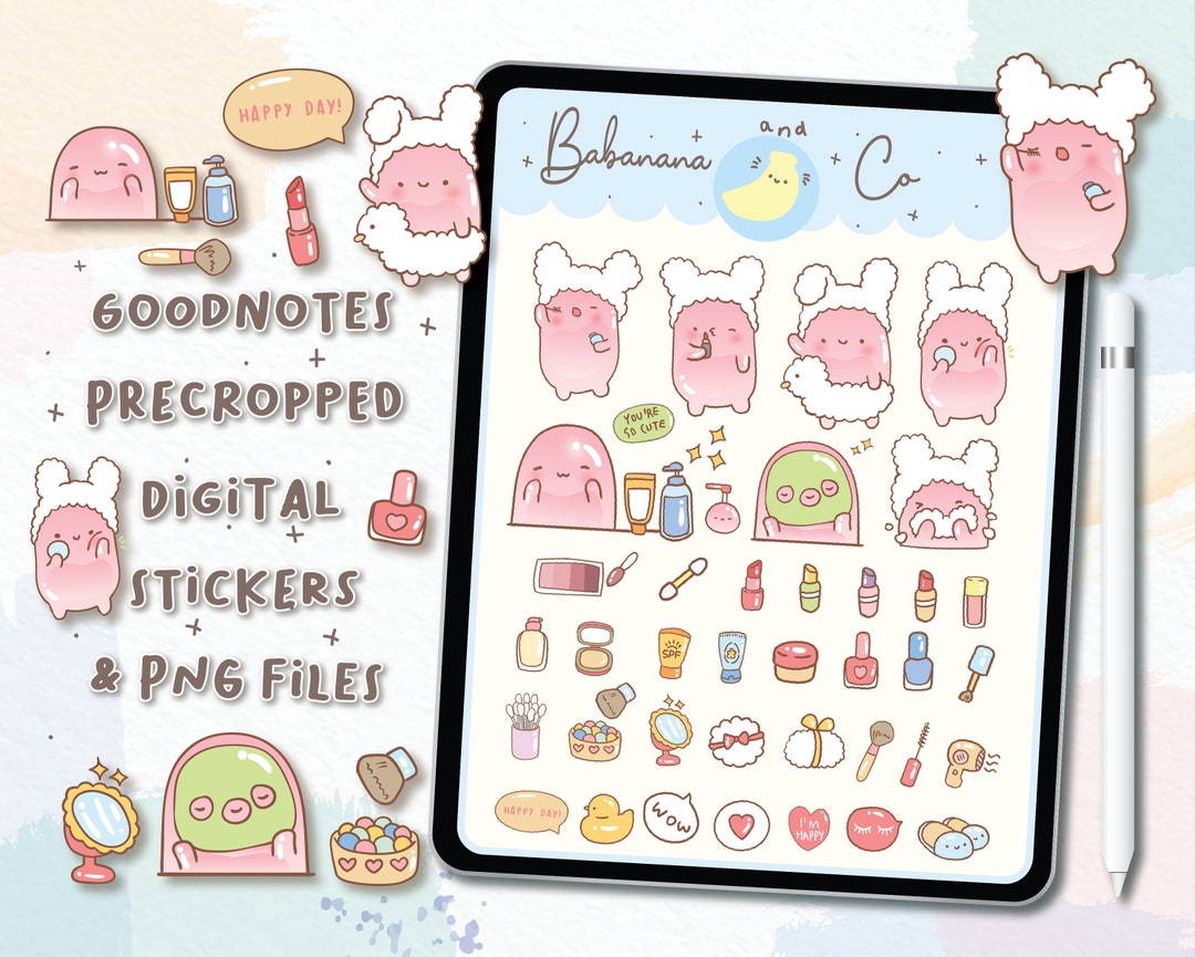 Cute Beauty Digital Stickers | Goodnotes Stickers | Cute Hand Draw ...