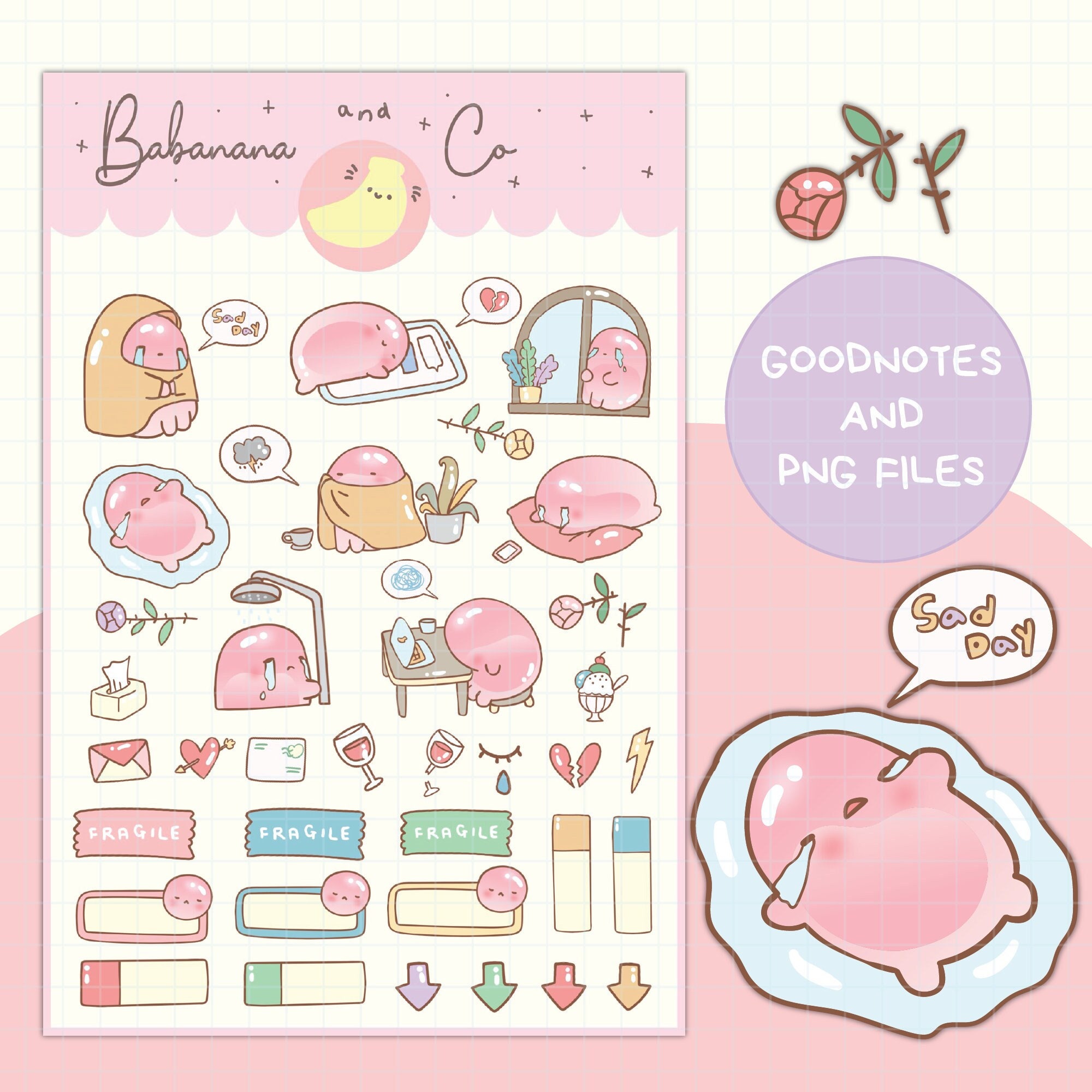 Sad Day Digital Stickers | Goodnotes Stickers | Cute Hand Draw | Digits ...
