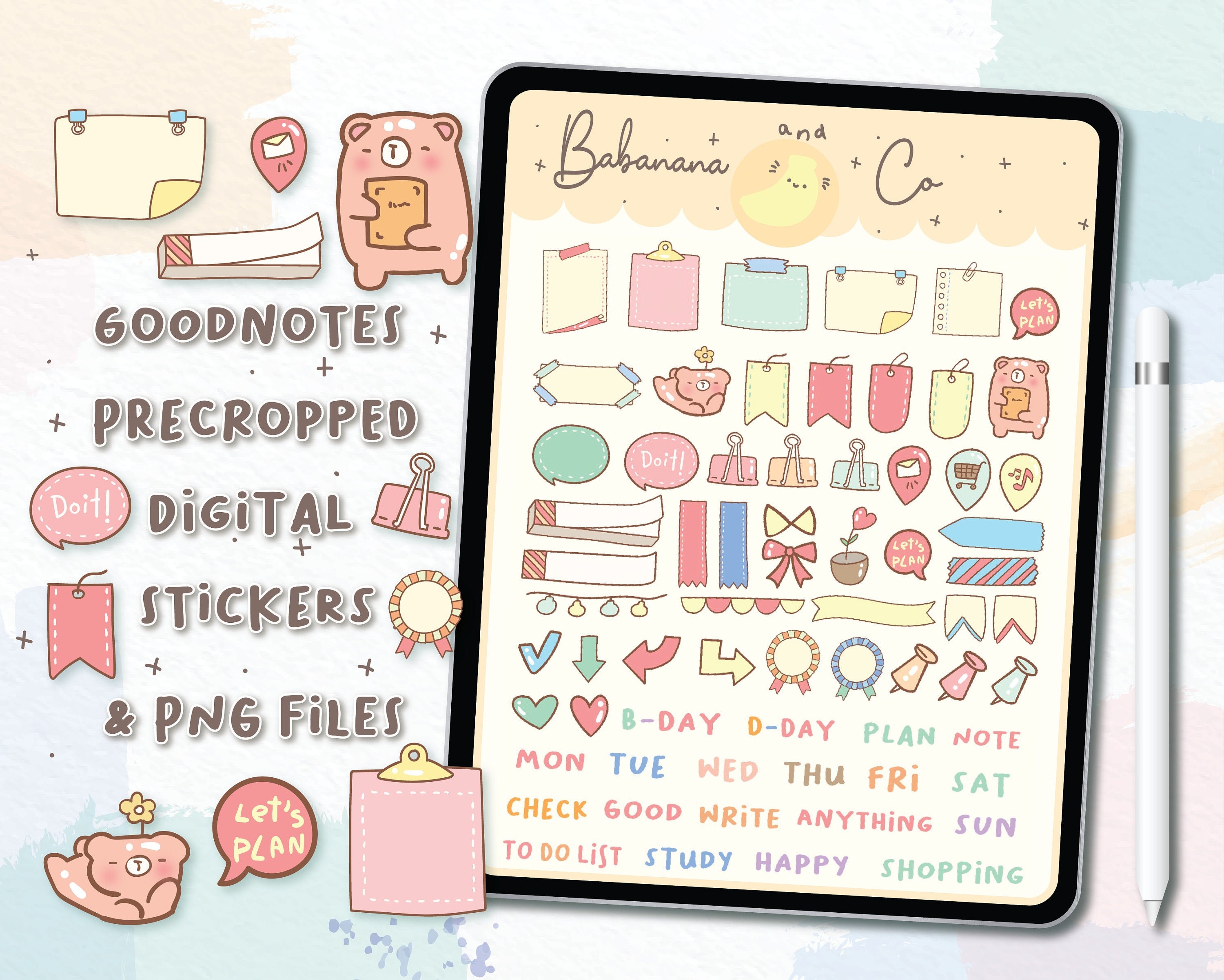 Let's Plan Digital Stickers | Goodnotes Stickers | Cute Hand Draw ...