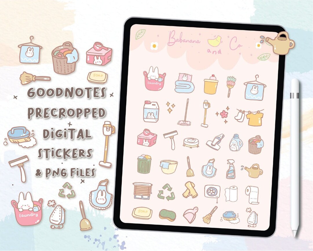 Cute Hand Drawn Clean Icons Digital Stickers | Goodnotes Stickers ...