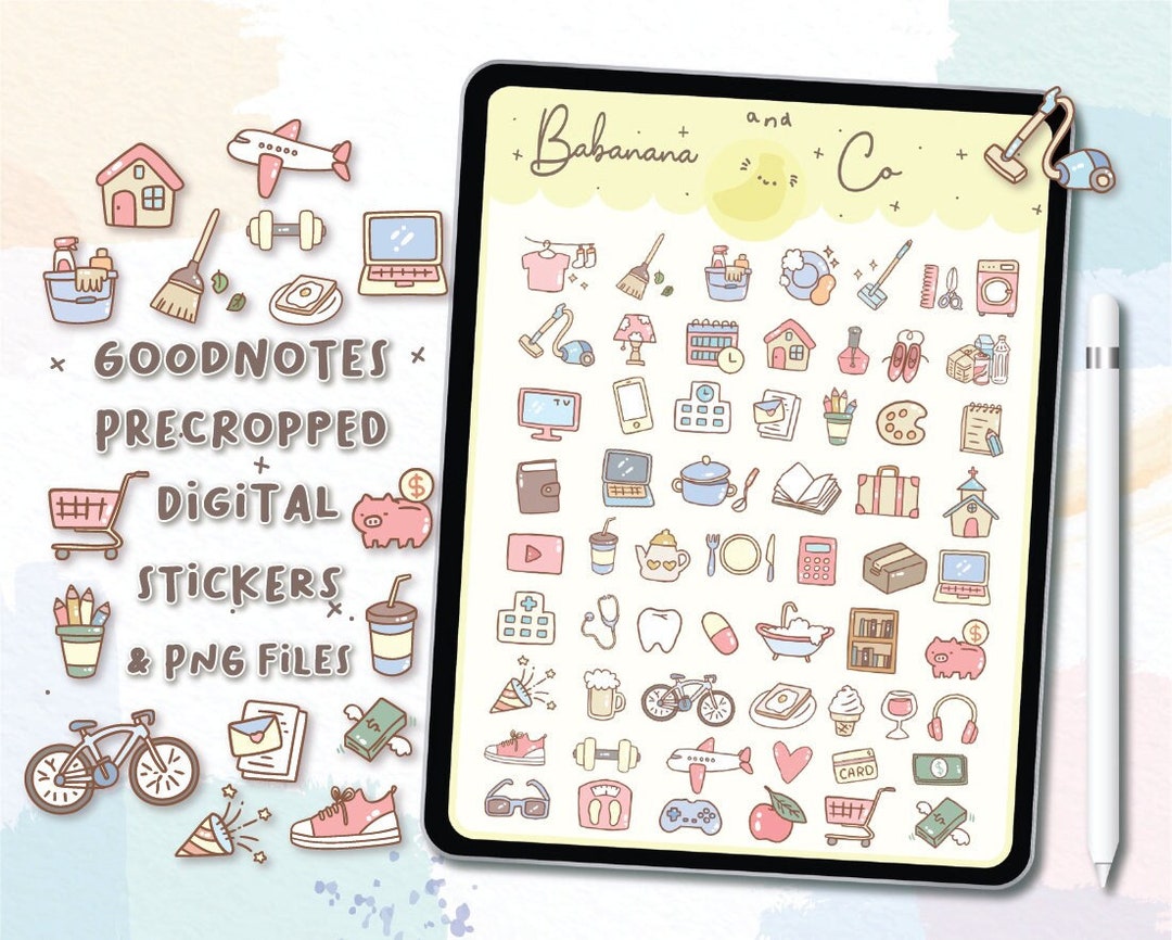 Hand-illustrated Simple Icons Digital Stickers | Goodnotes Stickers ...